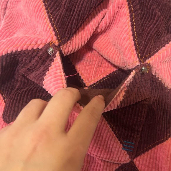 BDG URBAN OUTFITTERS CORDUROY Pink and brown burgundy Tote Bag - Picture 5 of 11